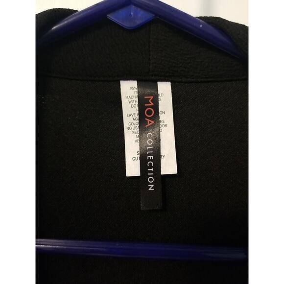 MOA Womens Casual Open Front Long Sleeve Blazer Jacket Size 2xl Black - Picture 4 of 5